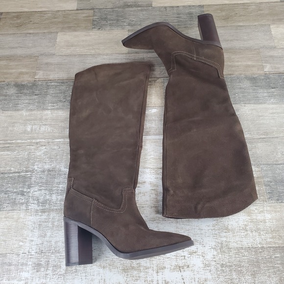 Steve Madden Shoes - Steve Madden Emmett Womens Knee-High Boots Sz 8 M Chocolate Brown Suede Slip On